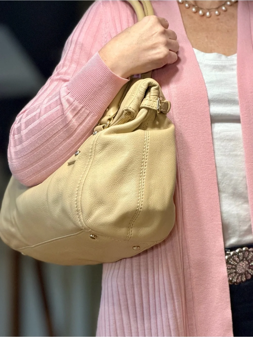 Kate Spade Old Money 2010’s Cobble Hill Leslie Slouchy Pebbled Leather Bag EUC